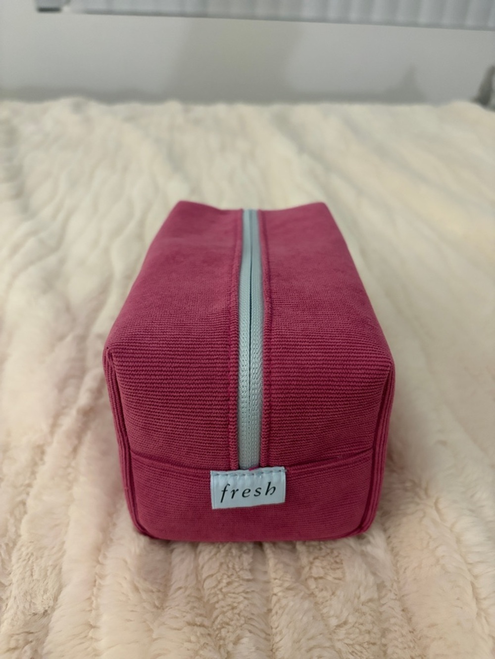 Fresh Pink Canvas Makeup Bag